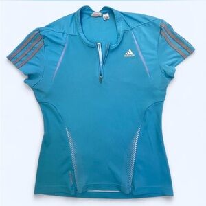 Adidas Women's blue Short Sleeve Tee performance cycling sport activewear small